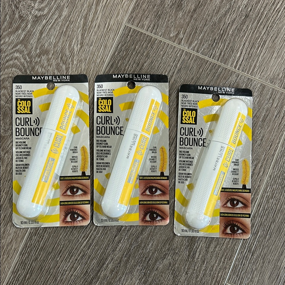 3X Maybelline the Colossal Curl Bounce Mascara #350 blackest black 🌸FIRM PRICE 🌸